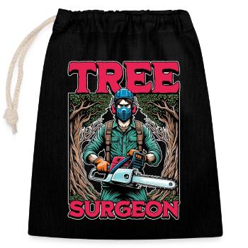 Arboriculteur Arboriculture Bûcheron - Sac cadeau en coton avec cordon (25 x 30 cm) - noir - Devant