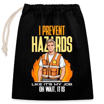 Délégué à la sécurité I Prévention des dangers Gestion de la sécurité - Sac cadeau en coton avec cordon (25 x 30 cm) - noir - Devant