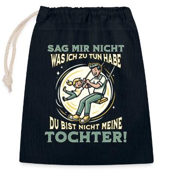 Papa und Vater mit Tochter Sprüche Geschenkidee - Verschließbarer Geschenkbeutel aus Baumwolle (25x30cm) - Navy - Vorne