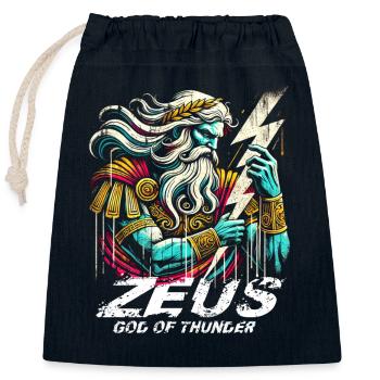 Zeus Greek god of thunder - Closable cotton gift bag (25x30cm) - navy - Front