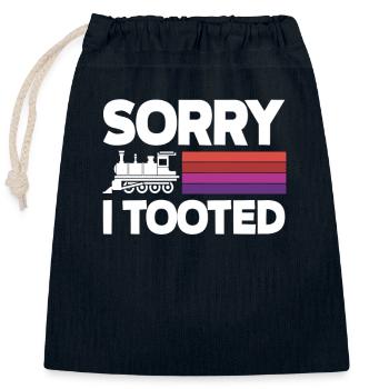 Sorry I farted - Closable cotton gift bag (25x30cm) - navy - Front
