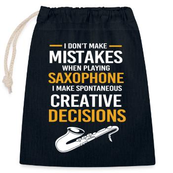 Saxophone Saxophonist - Closable cotton gift bag (25x30cm) - navy - Front