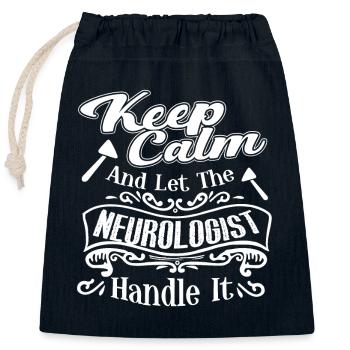 Neurologist Let Neurologist Handle It - Closable cotton gift bag (25x30cm) - navy - Front