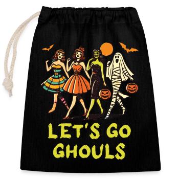 Lets Go Ghouls Drôle Halloween Fille - Sac cadeau en coton avec cordon (25 x 30 cm) - noir - Devant