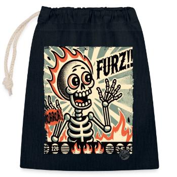 Heißer deutscher Furz Schreck Skelett - Verschließbarer Geschenkbeutel aus Baumwolle (25x30cm) - Navy - Vorne