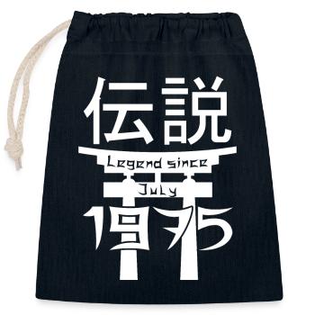 Legend since July 1975 Birthday Gift - Closable cotton gift bag (25x30cm) - navy - Front