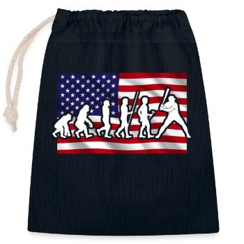 Baseball Sport Baseballspieler Pitcher Catcher USA - Verschließbarer Geschenkbeutel aus Baumwolle (25x30cm) - Navy - Vorne