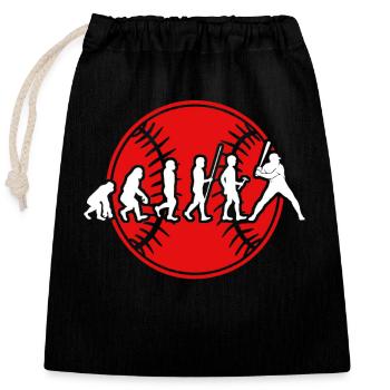 Baseball Sport Baseballspieler Pitcher Catcher USA - Verschließbarer Geschenkbeutel aus Baumwolle (25x30cm) - Schwarz - Vorne