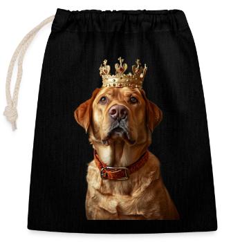 Labrador Retriever - Closable cotton gift bag (25x30cm) - black - Front