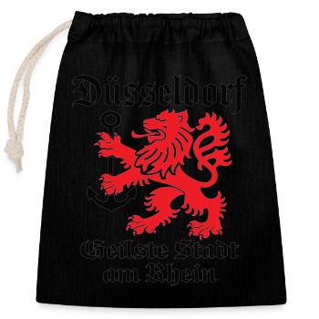 Dusseldorf Coolest city on the Rhine - Closable cotton gift bag (25x30cm) - black - Front