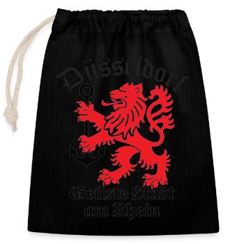 Dusseldorf Coolest city on the Rhine - Closable cotton gift bag (25x30cm) - black - Front