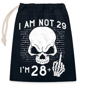 I Am 28 Plus Middle Finger - 29th Birthday - Closable cotton gift bag (25x30cm) - navy - Front