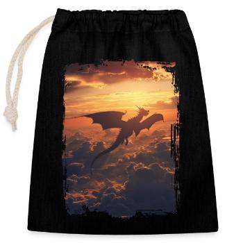 Kite - Closable cotton gift bag (25x30cm) - black - Front