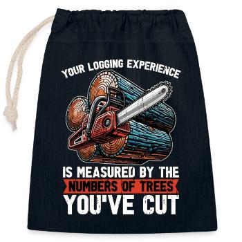 Your Logging Experience Is Woodworking Logger - Verschließbarer Geschenkbeutel aus Baumwolle (25x30cm) - Navy - Vorne