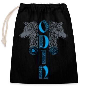 Wolf Odin Wölfe Vegvisir Nordische Mythologie - Verschließbarer Geschenkbeutel aus Baumwolle (25x30cm) - Schwarz - Vorne