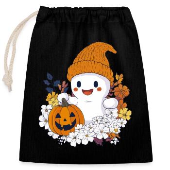 Halloween Geist Geschenk Frauen Männer Kinder Deko - Verschließbarer Geschenkbeutel aus Baumwolle (25x30cm) - Schwarz - Vorne