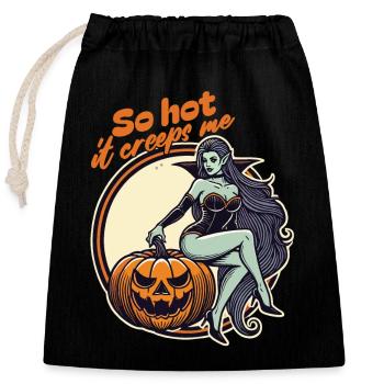 tellement chaud que ça me fait peur Lustiger Halloween Spruch - Sac cadeau en coton avec cordon (25 x 30 cm) - noir - Devant