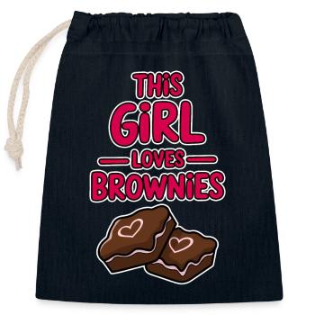 Brownies Spruch Mädchen Lustiges Brownie Geschenk - Verschließbarer Geschenkbeutel aus Baumwolle (25x30cm) - Navy - Vorne