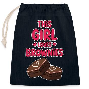 Brownies Spruch Mädchen Lustiges Brownie Geschenk - Verschließbarer Geschenkbeutel aus Baumwolle (25x30cm) - Navy - Vorne