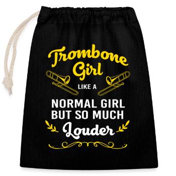 Trombone - Sac cadeau en coton avec cordon (25 x 30 cm) - noir - Devant