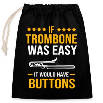Trombone - Sac cadeau en coton avec cordon (25 x 30 cm) - noir - Devant