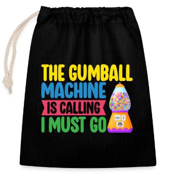 Machine à chewing-gum Machine à chewing-gum - Sac cadeau en coton avec cordon (25 x 30 cm) - noir - Devant