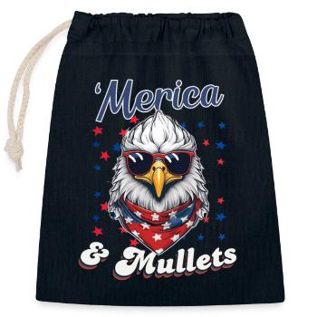 'Merica Und Vokuhilas Lustiges USA Männer - Verschließbarer Geschenkbeutel aus Baumwolle (25x30cm) - Navy - Vorne