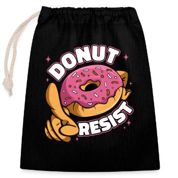 Donut Resist Doughnut Glazed Maker Lover Donut - Verschließbarer Geschenkbeutel aus Baumwolle (25x30cm) - Schwarz - Vorne