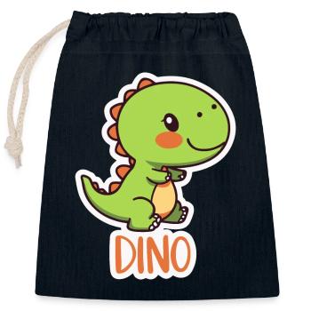 DINOSAURIER - Verschließbarer Geschenkbeutel aus Baumwolle (25x30cm) - Navy - Vorne