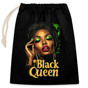 Black Queen Heritage Black History Month Kunst - Verschließbarer Geschenkbeutel aus Baumwolle (25x30cm) - Schwarz - Vorne