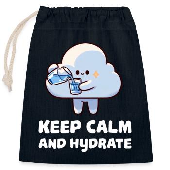 keep calm and hydrate - Verschließbarer Geschenkbeutel aus Baumwolle (25x30cm) - Navy - Vorne