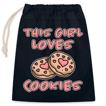Cookies Disant Biscuits au Chocolat Cadeau de Cookie Drôle - Sac cadeau en coton avec cordon (25 x 30 cm) - bleu marine - Devant