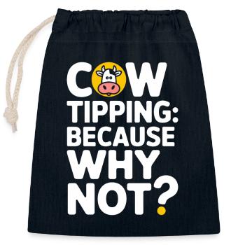 Blague amusante sur le pourboire de vache pour les passionnés de ferme et - Sac cadeau en coton avec cordon (25 x 30 cm) - bleu marine - Devant
