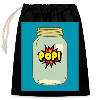 Pop! in a Jar – Fun Comic Style Design - Closable cotton gift bag (25x30cm) - black - Front