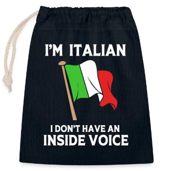 Italienisch Italia Italien - Verschließbarer Geschenkbeutel aus Baumwolle (25x30cm) - Navy - Vorne