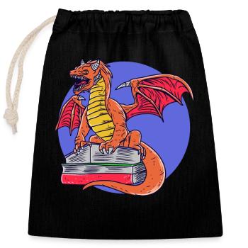 Reading Dragon Books Magic Dungeon - Closable cotton gift bag (25x30cm) - black - Front