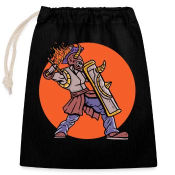 RPG Fantasy Warrior Magic Dungeon - Closable cotton gift bag (25x30cm) - black - Front