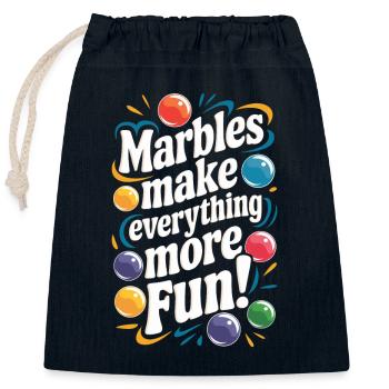 Des aventures palpitantes de courses de billes pour les passionnés - Sac cadeau en coton avec cordon (25 x 30 cm) - bleu marine - Devant