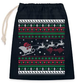 Funny Audio Engineer Christmas - Closable cotton gift bag (25x30cm) - navy - Front