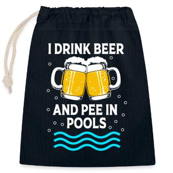 Pool Party - Verschließbarer Geschenkbeutel aus Baumwolle (25x30cm) - Navy - Vorne