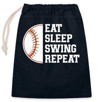 Baseball Sport Baseballspieler Pitcher Catcher USA - Verschließbarer Geschenkbeutel aus Baumwolle (25x30cm) - Navy - Vorne