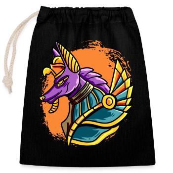 Hieroglyphs King Tut Egyptian Mythology - Closable cotton gift bag (25x30cm) - black - Front