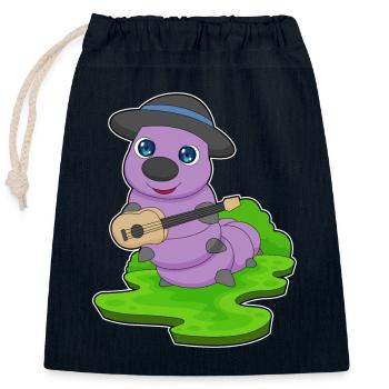 Caterpillar Musician Guitare Musique - Sac cadeau en coton avec cordon (25 x 30 cm) - bleu marine - Devant