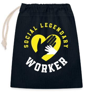 Legendärer Sozialarbeiter Herz - Verschließbarer Geschenkbeutel aus Baumwolle (25x30cm) - Navy - Vorne