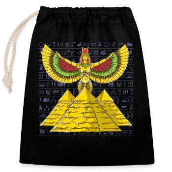 Hieroglyphs King Tut Egyptian Mythology - Closable cotton gift bag (25x30cm) - black - Front