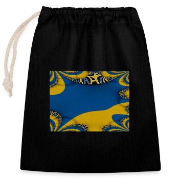 Ukraine Flag Art Design Kiev - Closable cotton gift bag (25x30cm) - black - Front