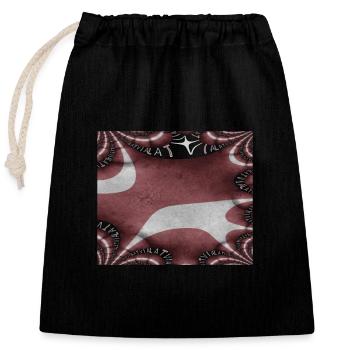 Latvia Flag Riga - Closable cotton gift bag (25x30cm) - black - Front
