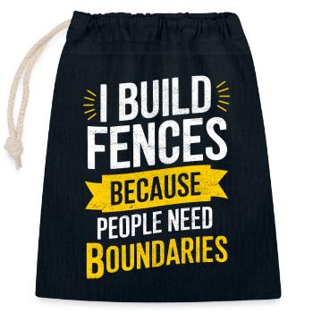 Zauninstallateur Zaunbauer Fence Installer - Verschließbarer Geschenkbeutel aus Baumwolle (25x30cm) - Navy - Vorne