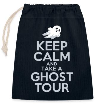 Spooky Adventures on Haunted Ghost Tours and - Closable cotton gift bag (25x30cm) - navy - Front
