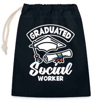 Graduate Social Worker Stolz - Closable cotton gift bag (25x30cm) - navy - Front